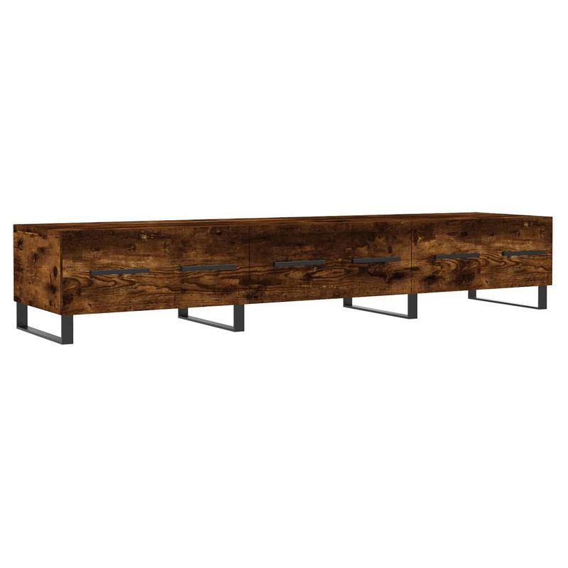 Foto van The living store televisiekast smoked oak - 150 x 36 x 30 cm - trendy design - stevig materiaal