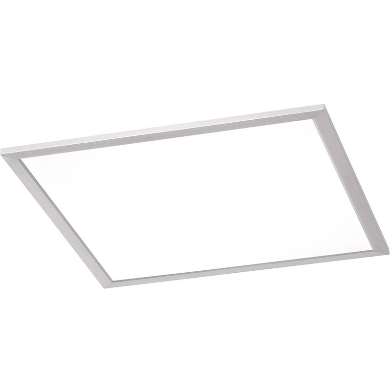 Foto van Led plafondlamp - plafondverlichting - trion povino - 25w - warm wit 3000k - dimbaar - vierkant - mat nikkel - aluminium