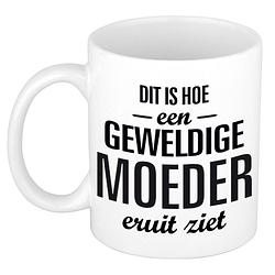 Foto van Geweldige moeder cadeau koffiemok / theebeker wit 300 ml - feest mokken