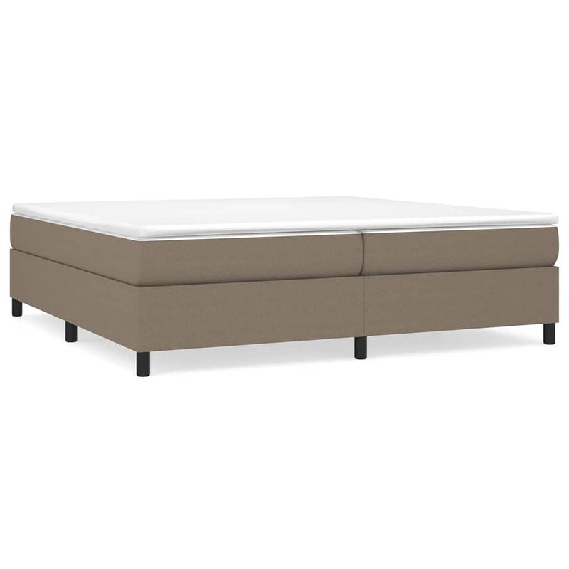 Foto van The living store boxspringframe - taupe stof - 203 x 200 x 35 cm - duurzaam materiaal - ondersteunende poten -