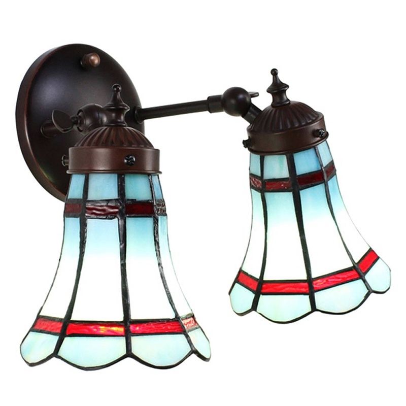 Foto van Clayre & eef blauwe wandlamp tiffany 30*23*23 cm e14/max 2*25w 5ll-6213