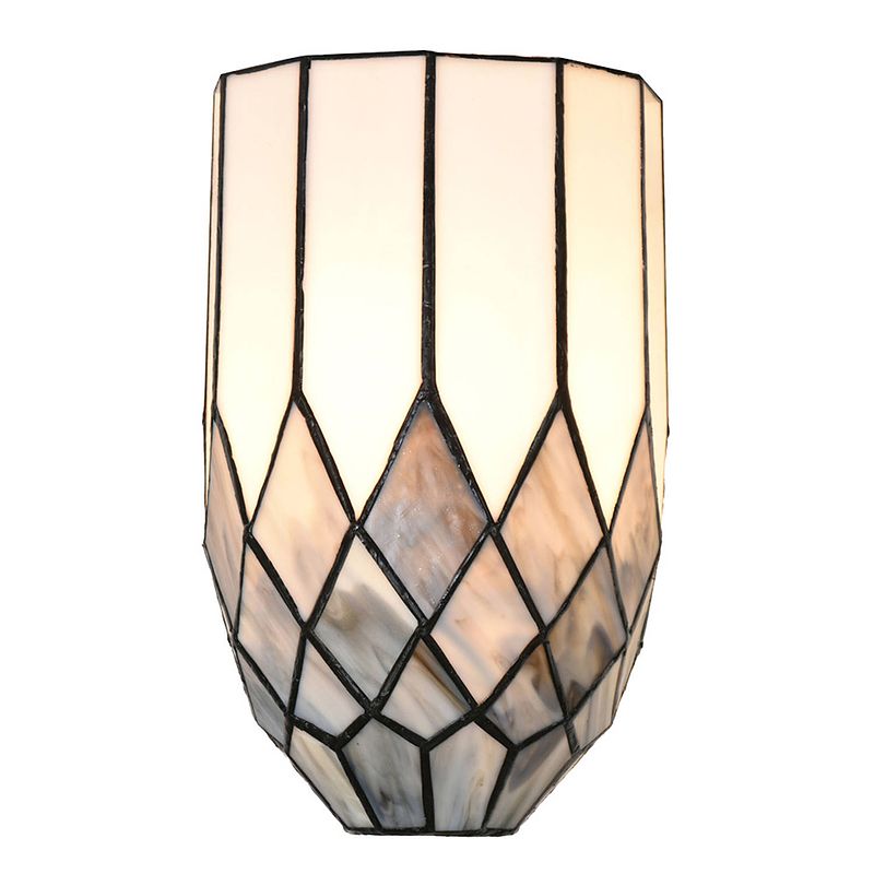 Foto van Lumilamp wandlamp tiffany 18x27 cm grijs glas tiffany lampen grijs tiffany lampen