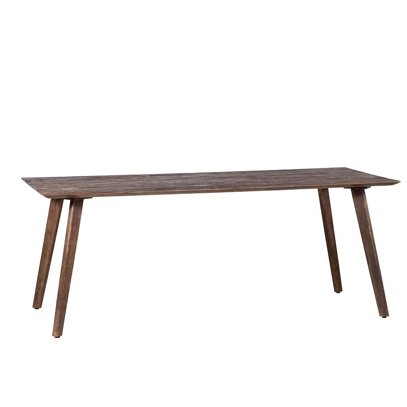 Foto van Giga meubel eettafel donkerbruin - mangohout - 200cm - tafel oslo