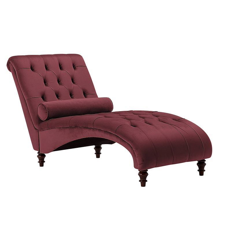 Foto van Beliani muret - chaise longue-rood-fluweel