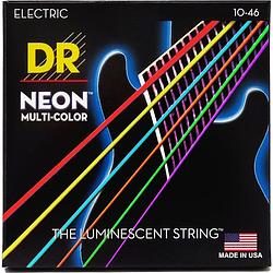 Foto van Dr strings nmce-10 hi-def neon multi-color medium 10-46 elektrische gitaarsnaren