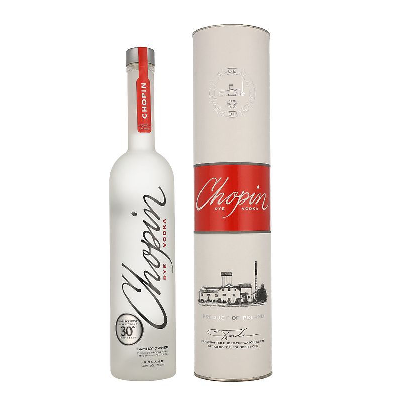 Foto van Chopin rye vodka 70cl wodka + giftbox