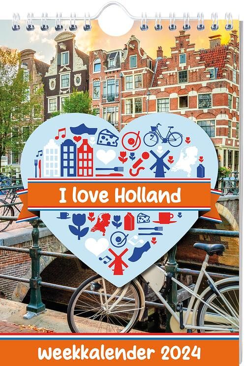 Foto van I love holland weekkalender - 2024 - spiraalgebonden (9789464325720)