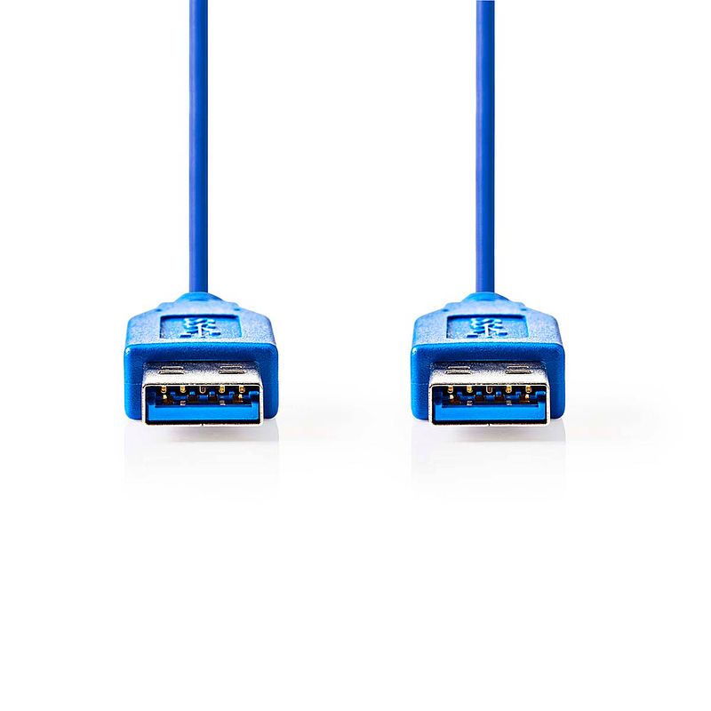 Foto van Nedis usb-kabel - blauw - 2.00 m