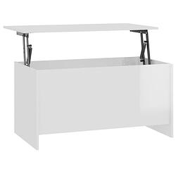 Foto van The living store salontafel lift-top - hoogglans wit - 102 x 55.5 x 52.5 cm - bewerkt hout