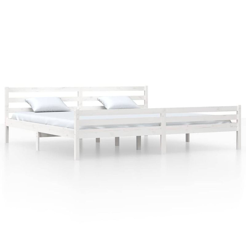 Foto van Vidaxl bedframe massief hout wit 200x200 cm