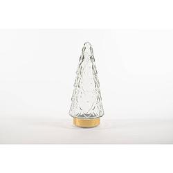 Foto van Anna'ss collection - tree glass 10,5x24,5cm clear with golden base 10led 3xa