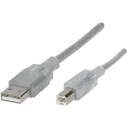 Foto van Renkforce usb-kabel usb 2.0 usb-a stekker, usb-b stekker 3.00 m doorzichtig rf-4538148