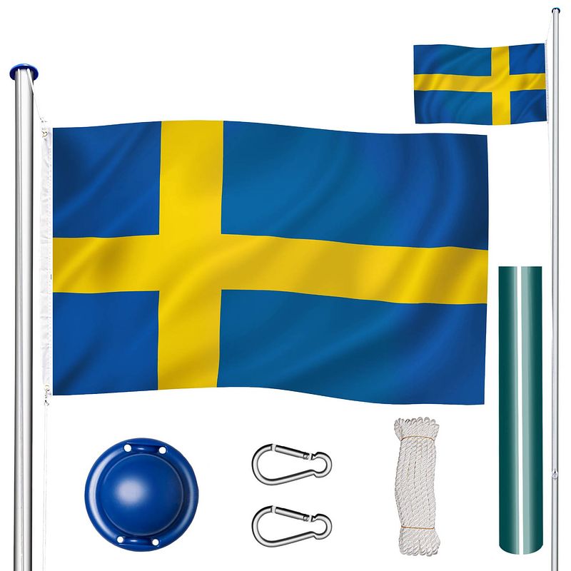 Foto van Tectake - aluminium vlaggenmast zweden