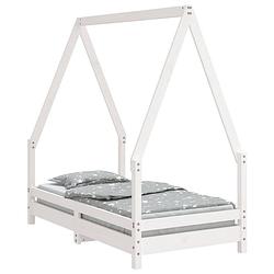 Foto van Vidaxl kinderbedframe 70x140 cm massief grenenhout wit