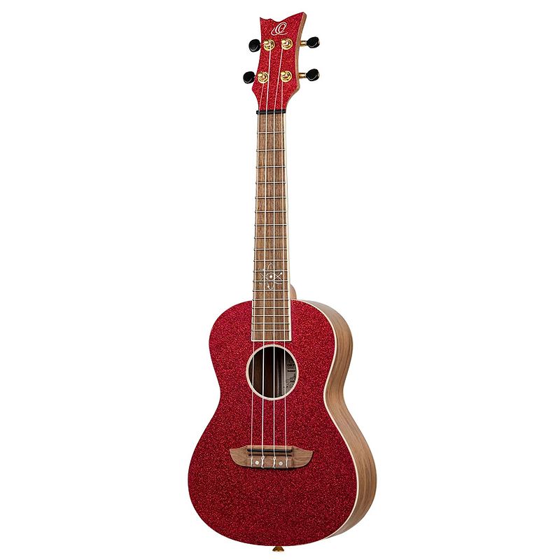 Foto van Ortega ruel-mrd element series concert size ukulele metallic red concert ukelele met gigbag