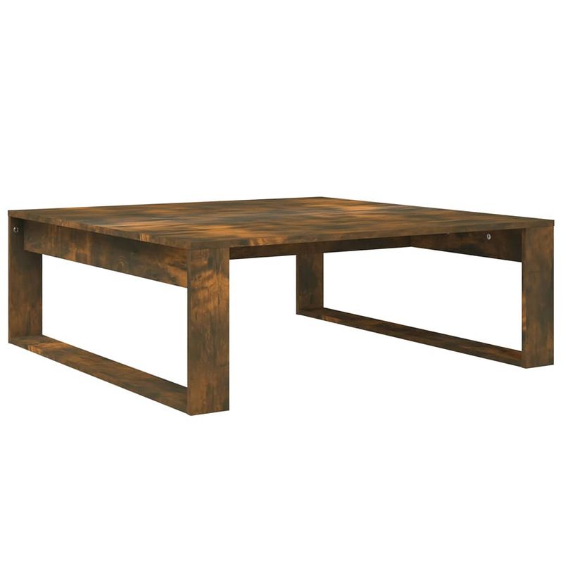 Foto van The living store salontafel - gerookt eiken - 100 x 100 x 35 cm - hout