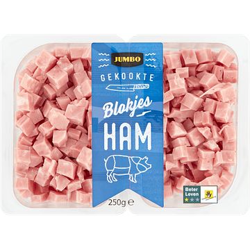 Foto van Jumbo gekookte blokjes ham 250g aanbieding bij jumbo | 2 verpakkingen a 200300 gram