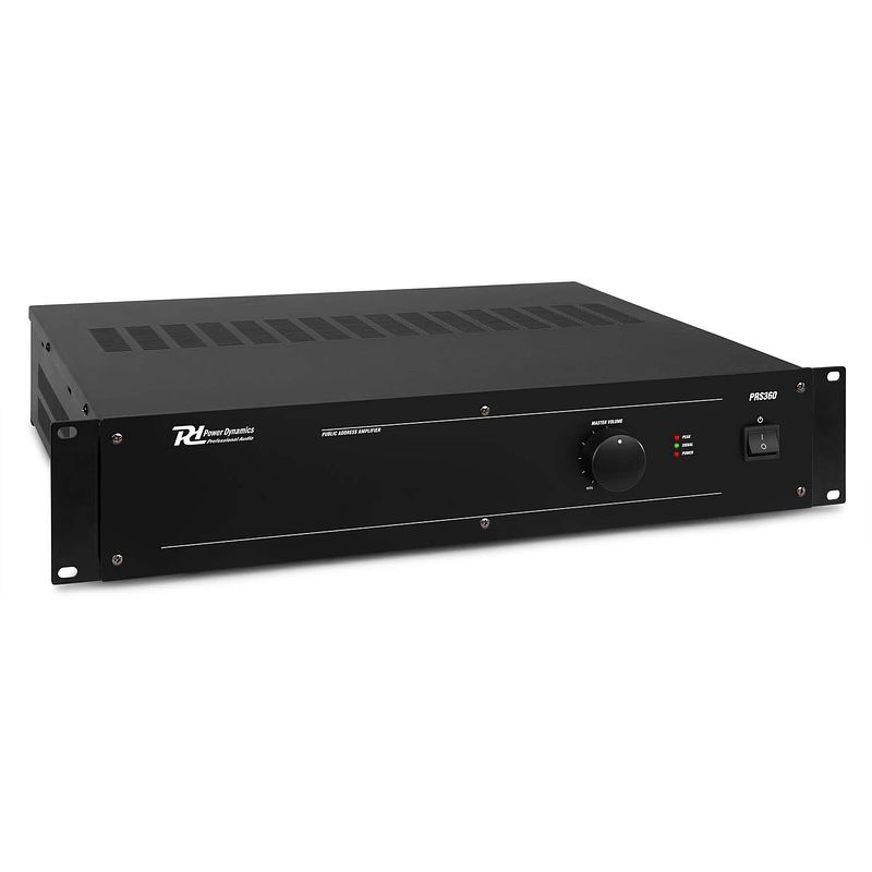 Foto van Power dynamics prs360 prm-series 100v & 8 ohm 19-inch slave versterker 360 watt