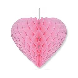 Foto van Bruiloft decoratie hart lichtroze 40 x 44 cm - hangdecoratie