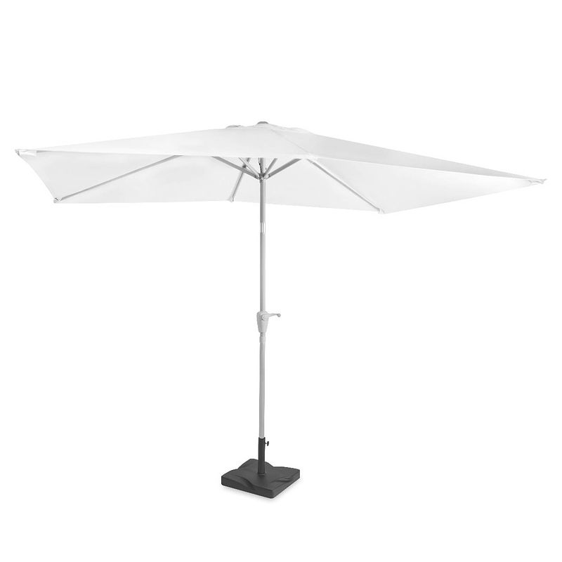 Foto van Vonroc parasol rapallo 200x300cm - premium parasol - wit incl. parasolvoet 20 kg.