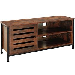 Foto van Tectake - tv-meubel tv-kast dressoir galway - industrieel - donkerbruin - 110x41,5x50,5cm - 404714