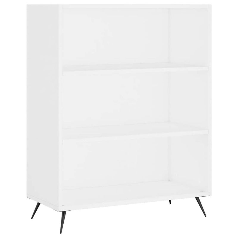 Foto van The living store boekenkast wit - 69.5 x 32.5 x 90 cm - stevig bewerkt hout en metaal