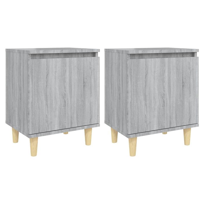 Foto van The living store bedkastjes - scandinavische stijl - 40x30x50 cm - grijs sonoma eiken