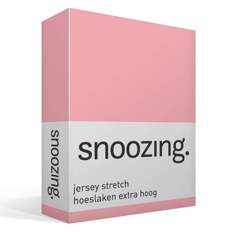 Foto van Snoozing stretch - hoeslaken - extra hoog - 140/150x200/220/210 - roze