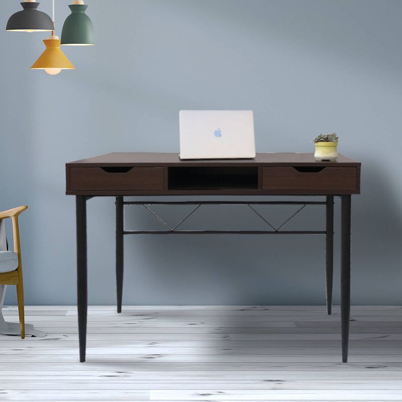 Foto van Bureau computertafel stoer - sidetable hal of gang - industrieel vintage design - bruin