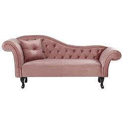 Foto van Beliani lattes - chaise longue-roze-fluweel