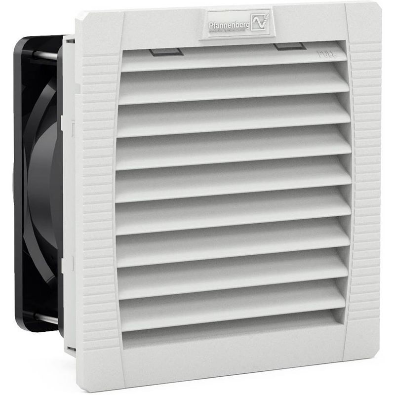 Foto van Pfannenberg pf 22000 230v 54 7035 schakelkastventilator 230 v/ac 19 w (b x h x d) 145 x 145 x 75 mm 1 stuk(s)