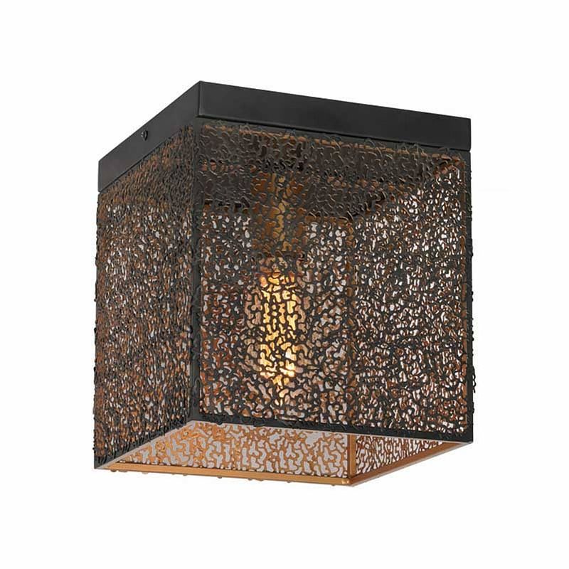 Foto van Freelight plafondlamp avola h 25 cm l 22 cm zwart goud