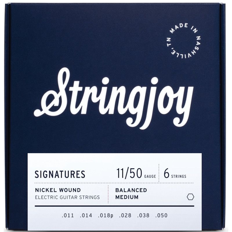 Foto van Stringjoy signatures 6s balanced medium 11-50 snarenset voor elektrische gitaar