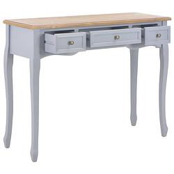 Foto van The living store tafel denver - sidetable 100 x 35 x 78 cm - grijs en bruin