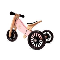 Foto van Kinderfeets 2-in-1 houten loopfiets & driewieler tiny tot plus - rose