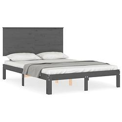 Foto van The living store bedframe massief grenenhout - bed - 120 x 200 cm - multiplex lattenbodem