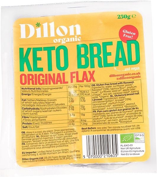 Foto van Dillon organic keto brood lijnzaad