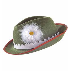 Foto van Oktoberfest groene/witte bierfeest/oktoberfest hoed verkleed accessoire voor dames - verkleedhoofddeksels