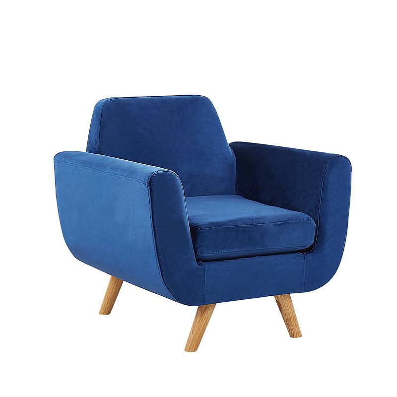 Foto van Beliani bernes - fauteuil-blauw-fluweel