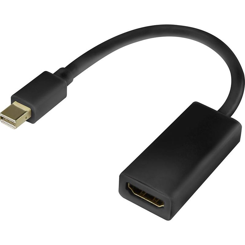 Foto van Renkforce rf-4229013 displayport / hdmi adapter [1x mini-displayport stekker - 1x hdmi-bus] zwart vergulde steekcontacten 20.00 cm