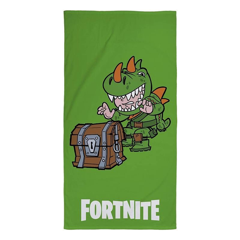 Foto van Fortnite rex - strandlaken - 70 x 140 cm - groen