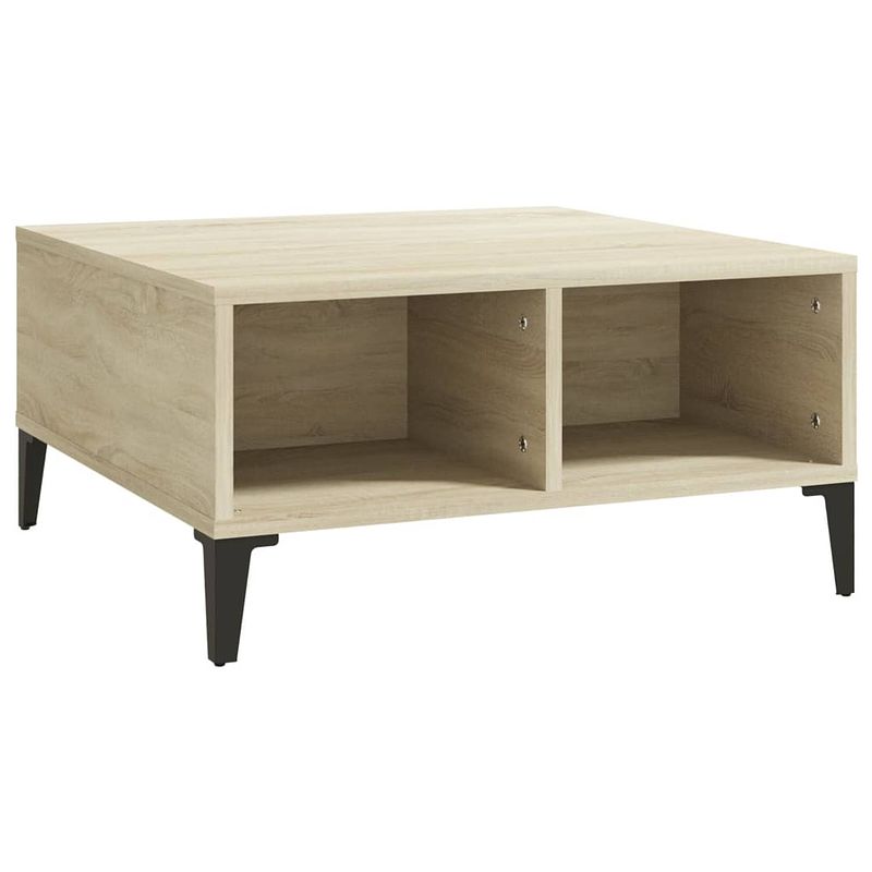 Foto van The living store middentafel - spaanplaat - 60 x 60 x 30 cm - sonoma eiken