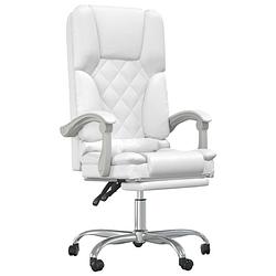Foto van Vidaxl kantoorstoel massage verstelbaar kunstleer wit