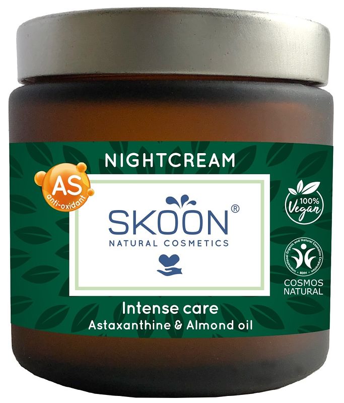 Foto van Skoon nightcream intense care - astaxanthine & almond oil