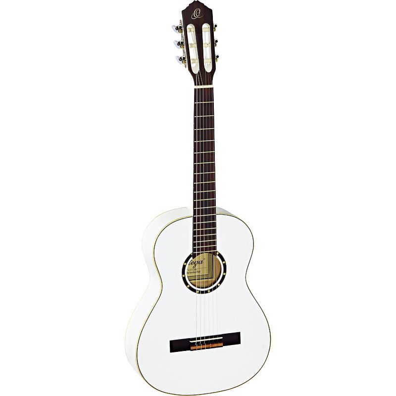 Foto van Ortega family series r121-3/4 klassieke gitaar wit met gigbag