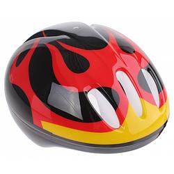 Foto van Bike fun kinderhelm junior zwart/rood maat 50/54 cm