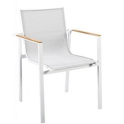 Foto van Yoi - mizu stackable dining chair alu white/grey textilene