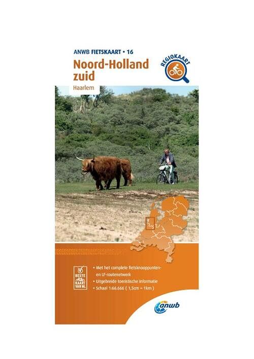 Foto van Fietskaart noord-holland zuid 1:66.666 - anwb - paperback (9789018047177)