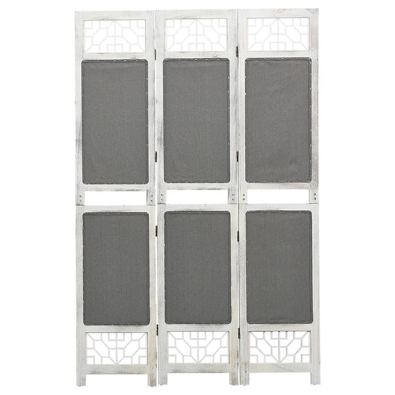 Foto van Vidaxl kamerscherm met 3 panelen 105x165 cm stof grijs