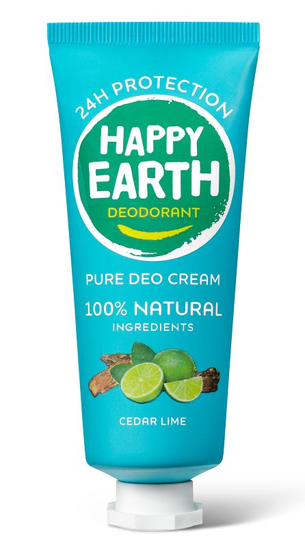 Foto van Happy earth pure deo cream cedar lime